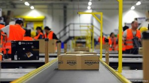 amazon on conveyer belt